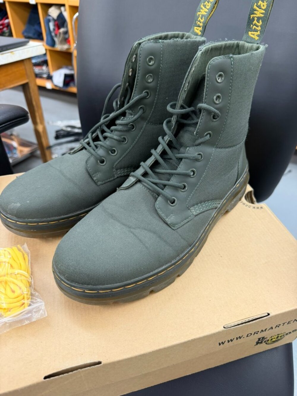 Olive Green Dr. Martens Combs Utility Boots